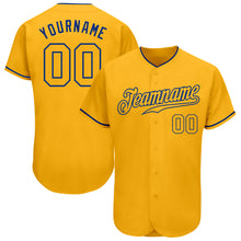 Load image into Gallery viewer, Custom Gold Gold-Royal Authentic Baseball Jersey