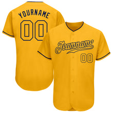 Load image into Gallery viewer, Custom Gold Gold-Navy Authentic Baseball Jersey