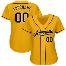 Load image into Gallery viewer, Custom Gold Brown-White Authentic Baseball Jersey