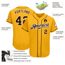 Load image into Gallery viewer, Custom Gold Brown-White Authentic Baseball Jersey