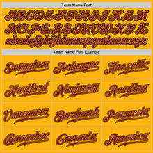 Load image into Gallery viewer, Custom Gold Crimson-Black Authentic Baseball Jersey
