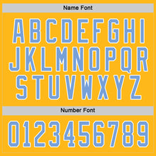 Load image into Gallery viewer, Custom Gold Light Blue-White Hockey Jersey