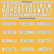 Load image into Gallery viewer, Custom Gold Light Blue-White Mesh Authentic Football Jersey