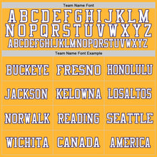 Load image into Gallery viewer, Custom Gold Purple-White Mesh Authentic Football Jersey