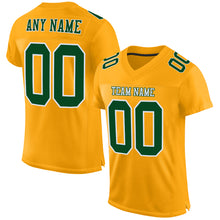 Load image into Gallery viewer, Custom Gold Green-White Mesh Authentic Football Jersey