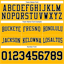 Load image into Gallery viewer, Custom Stitched Gold Black-White Football Pullover Sweatshirt Hoodie