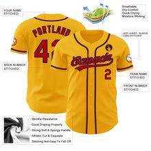 Load image into Gallery viewer, Custom Gold Red-Navy Authentic Baseball Jersey