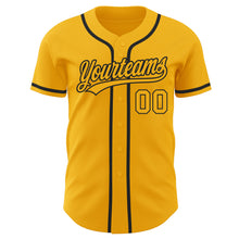 Load image into Gallery viewer, Custom Gold Gold-Black Authentic Baseball Jersey