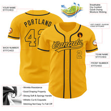 Load image into Gallery viewer, Custom Gold Gold-Black Authentic Baseball Jersey