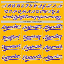 Load image into Gallery viewer, Custom Gold Purple-White Authentic Baseball Jersey