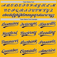 Load image into Gallery viewer, Custom Gold Brown Pinstripe Brown-White Authentic Baseball Jersey