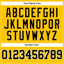 Load image into Gallery viewer, Custom Gold Black Pinstripe Black-White Authentic Basketball Jersey