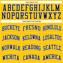 Load image into Gallery viewer, Custom Gold Navy Pinstripe Navy-White Authentic Basketball Jersey