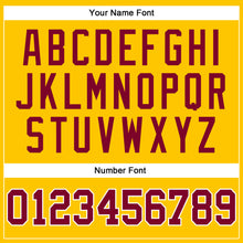 Load image into Gallery viewer, Custom Gold White Pinstripe Maroon Authentic Basketball Jersey