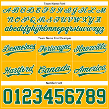 Load image into Gallery viewer, Custom Gold Kelly Green-White Authentic Throwback Basketball Shorts