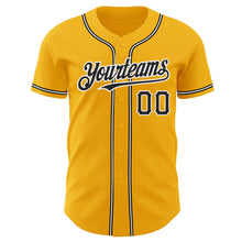 Load image into Gallery viewer, Custom Gold Black-White Authentic Baseball Jersey