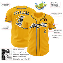 Load image into Gallery viewer, Custom Gold Black-White Authentic Baseball Jersey