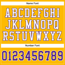 Load image into Gallery viewer, Custom Gold Purple-White Mesh Authentic Football Jersey