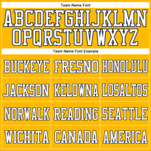 Load image into Gallery viewer, Custom Gold Navy-White Mesh Authentic Football Jersey