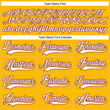 Load image into Gallery viewer, Custom Gold White-Crimson Hockey Lace Neck Jersey