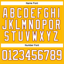 Load image into Gallery viewer, Custom Gold White-Crimson Hockey Lace Neck Jersey