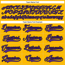 Load image into Gallery viewer, Custom Gold Purple-Black Hockey Lace Neck Jersey