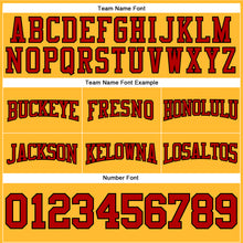 Load image into Gallery viewer, Custom Stitched Gold Red-Black Football Pullover Sweatshirt Hoodie