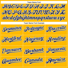 Load image into Gallery viewer, Custom Gold Navy-White Authentic Baseball Jersey