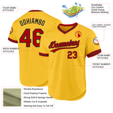 Load image into Gallery viewer, Custom Gold Red-Black Authentic Throwback Baseball Jersey