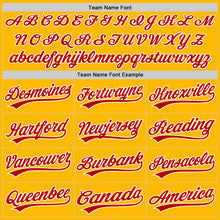 Load image into Gallery viewer, Custom Gold Red-White Authentic Throwback Baseball Jersey