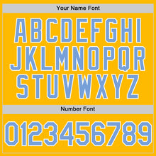 Load image into Gallery viewer, Custom Gold Light Blue-White Authentic Throwback Baseball Jersey