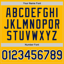Load image into Gallery viewer, Custom Gold Navy-White Authentic Throwback Baseball Jersey