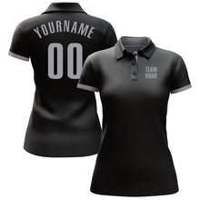 Load image into Gallery viewer, Custom Black Gray Performance Golf Polo Shirt