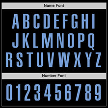 Load image into Gallery viewer, Custom Black Light Blue Performance Golf Polo Shirt