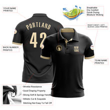 Load image into Gallery viewer, Custom Black Cream Performance Golf Polo Shirt