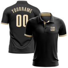 Load image into Gallery viewer, Custom Black Cream Performance Golf Polo Shirt