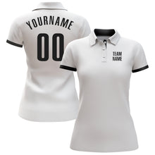 Load image into Gallery viewer, Custom White Black Performance Golf Polo Shirt