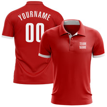Load image into Gallery viewer, Custom Red White Performance Golf Polo Shirt