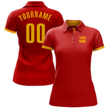 Load image into Gallery viewer, Custom Red Yellow Performance Golf Polo Shirt