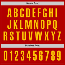 Load image into Gallery viewer, Custom Red Yellow Performance Golf Polo Shirt