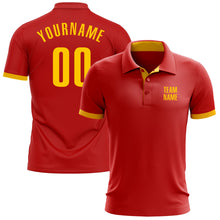 Load image into Gallery viewer, Custom Red Yellow Performance Golf Polo Shirt