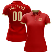 Load image into Gallery viewer, Custom Red Cream Performance Golf Polo Shirt
