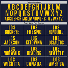 Load image into Gallery viewer, Custom Navy Yellow Performance Golf Polo Shirt