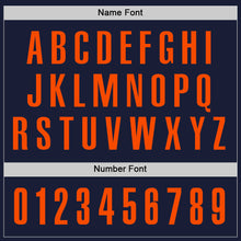 Load image into Gallery viewer, Custom Navy Orange Performance Golf Polo Shirt