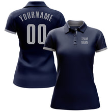 Load image into Gallery viewer, Custom Navy Gray Performance Golf Polo Shirt