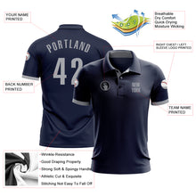 Load image into Gallery viewer, Custom Navy Gray Performance Golf Polo Shirt