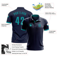 Load image into Gallery viewer, Custom Navy Aqua Performance Golf Polo Shirt