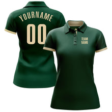 Load image into Gallery viewer, Custom Green Cream Performance Golf Polo Shirt