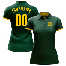 Load image into Gallery viewer, Custom Green Yellow Performance Golf Polo Shirt