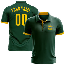 Load image into Gallery viewer, Custom Green Yellow Performance Golf Polo Shirt